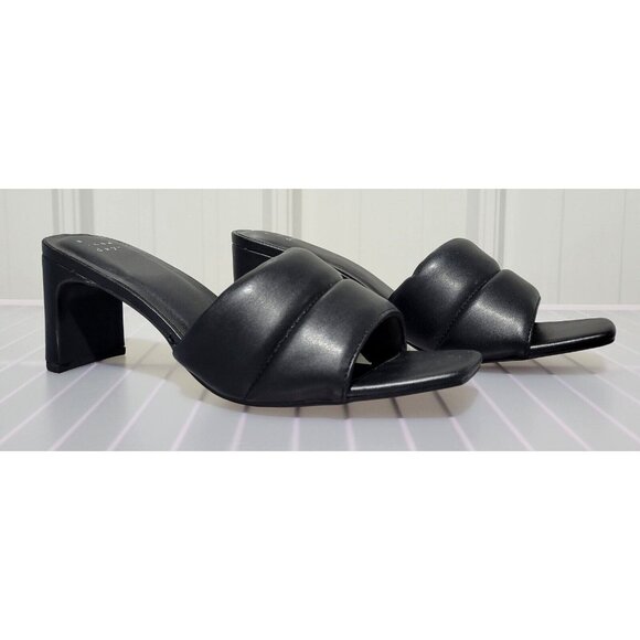 A New Day Lilah Solid Black Women's Open Toe 2.5" Heeled Sandals -- Size 6 - Picture 1 of 7